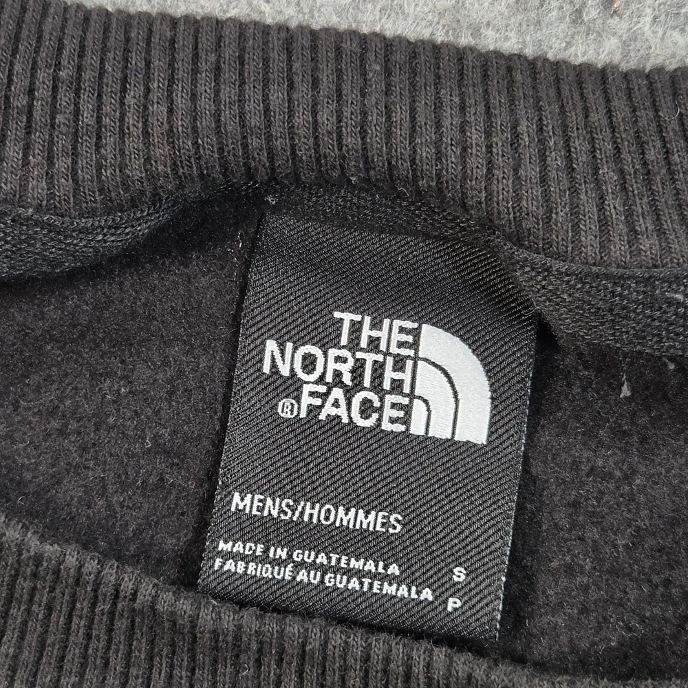 The North Face Sweatshirt Mens Small Black All Over Multi Logo Graphic Crewneck